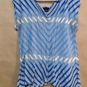 Calvin Klein Jeans grey and blue striped shirt